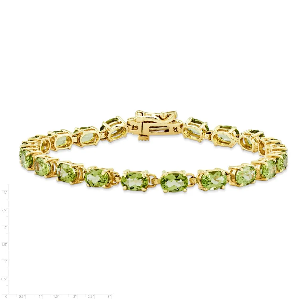 14K 6X4Mm Oval Peridot Bracelet
