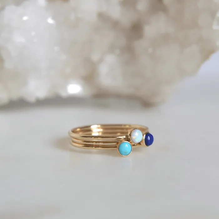 14k Opal Turquoise & Lapis Set