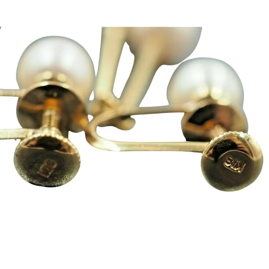18ct Yellow Gold Pearl Drop Earrings