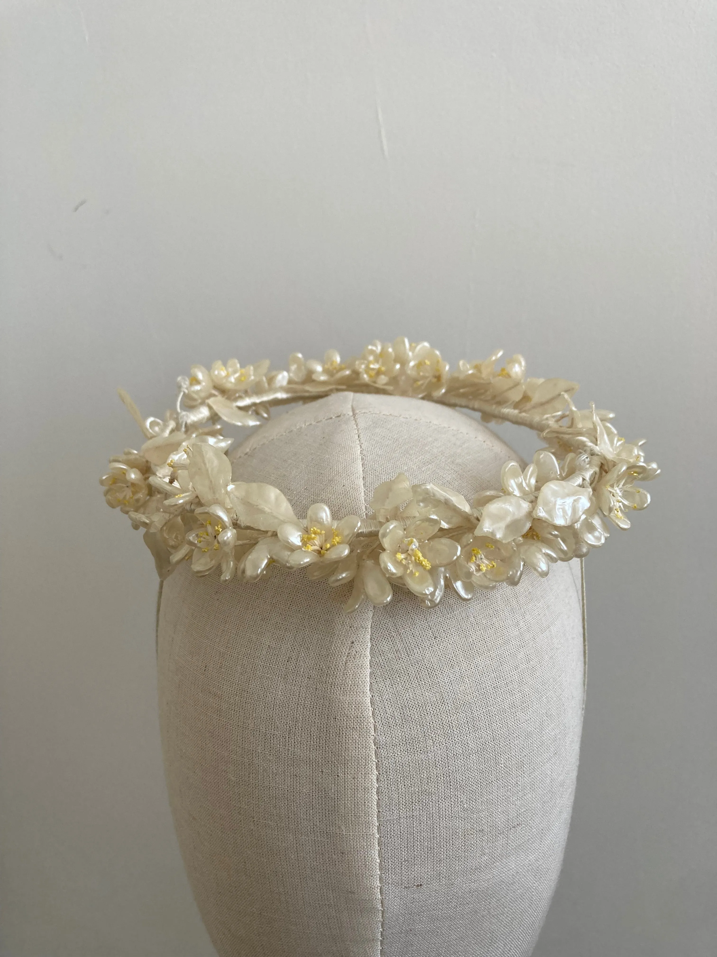 1930s Wax Flower Tiara in Orange Blossom