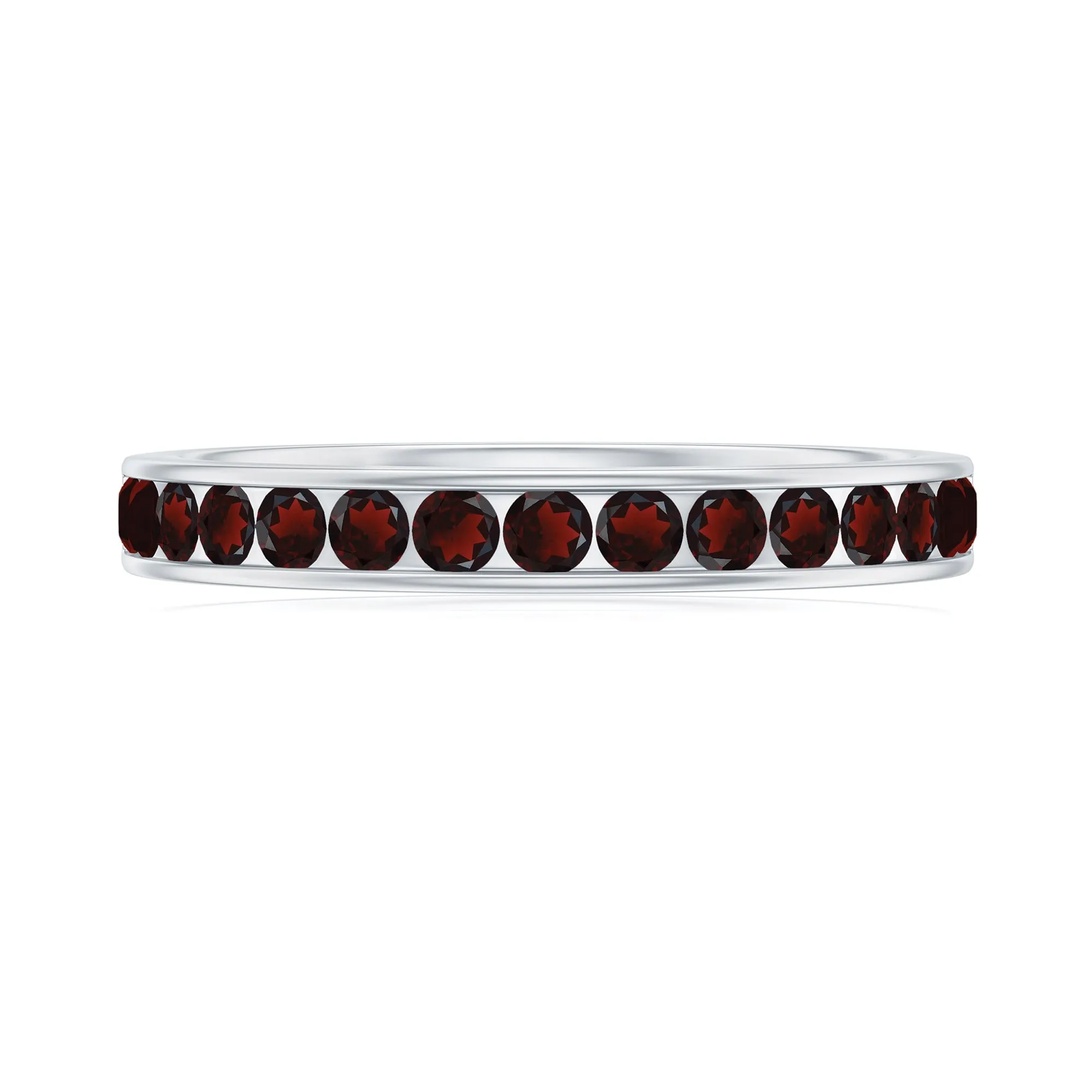 3/4 CT Mesmerizing Garnet Half Eternity Ring for Women