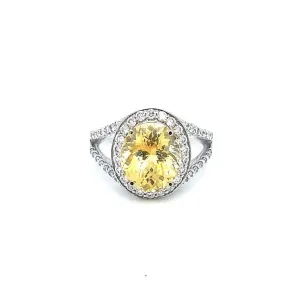 5 CT YELLOW SAPPHIRE SET IN 18K WHITE GOLD at Regard Jewelry in AUSTIN, TX.