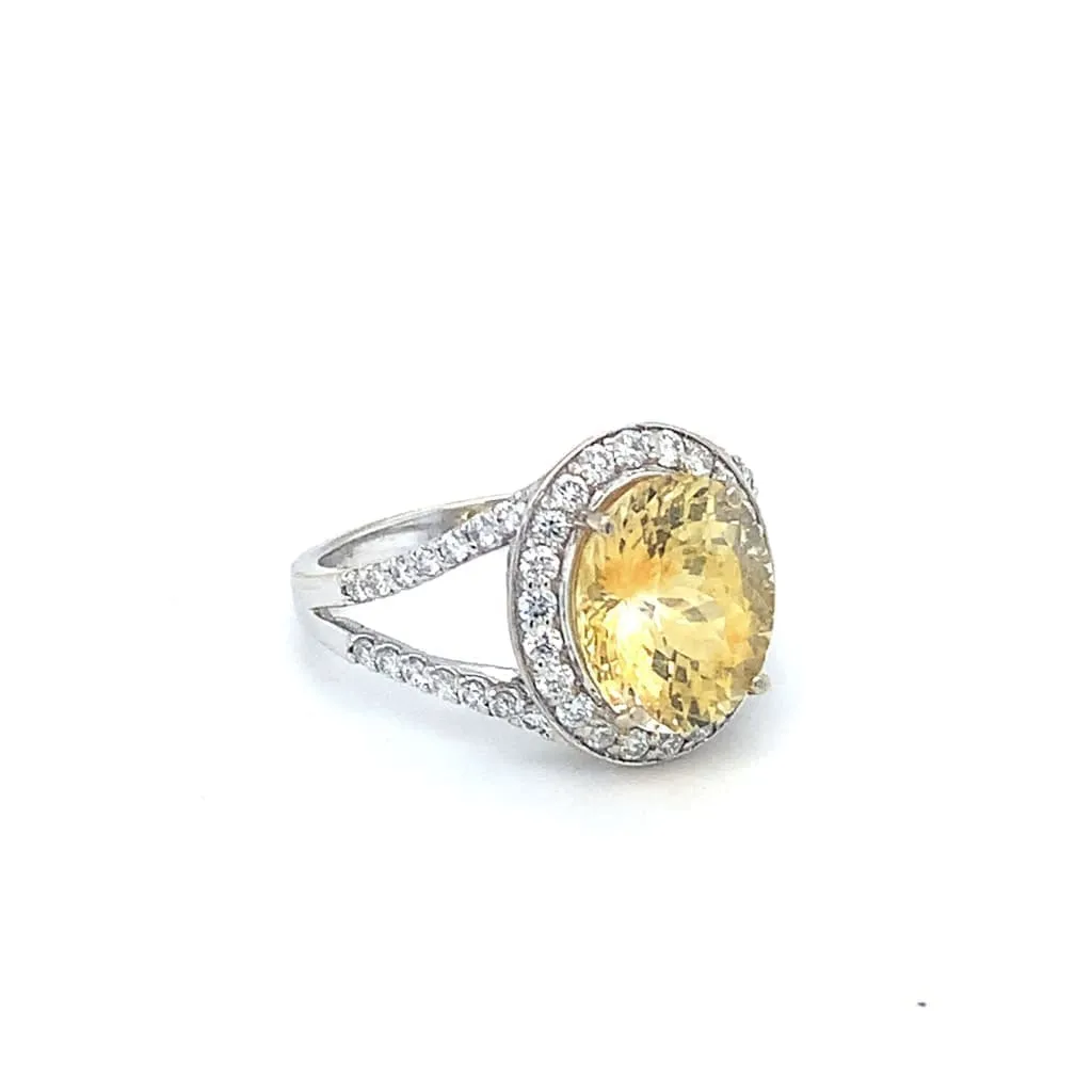 5 CT YELLOW SAPPHIRE SET IN 18K WHITE GOLD at Regard Jewelry in AUSTIN, TX.