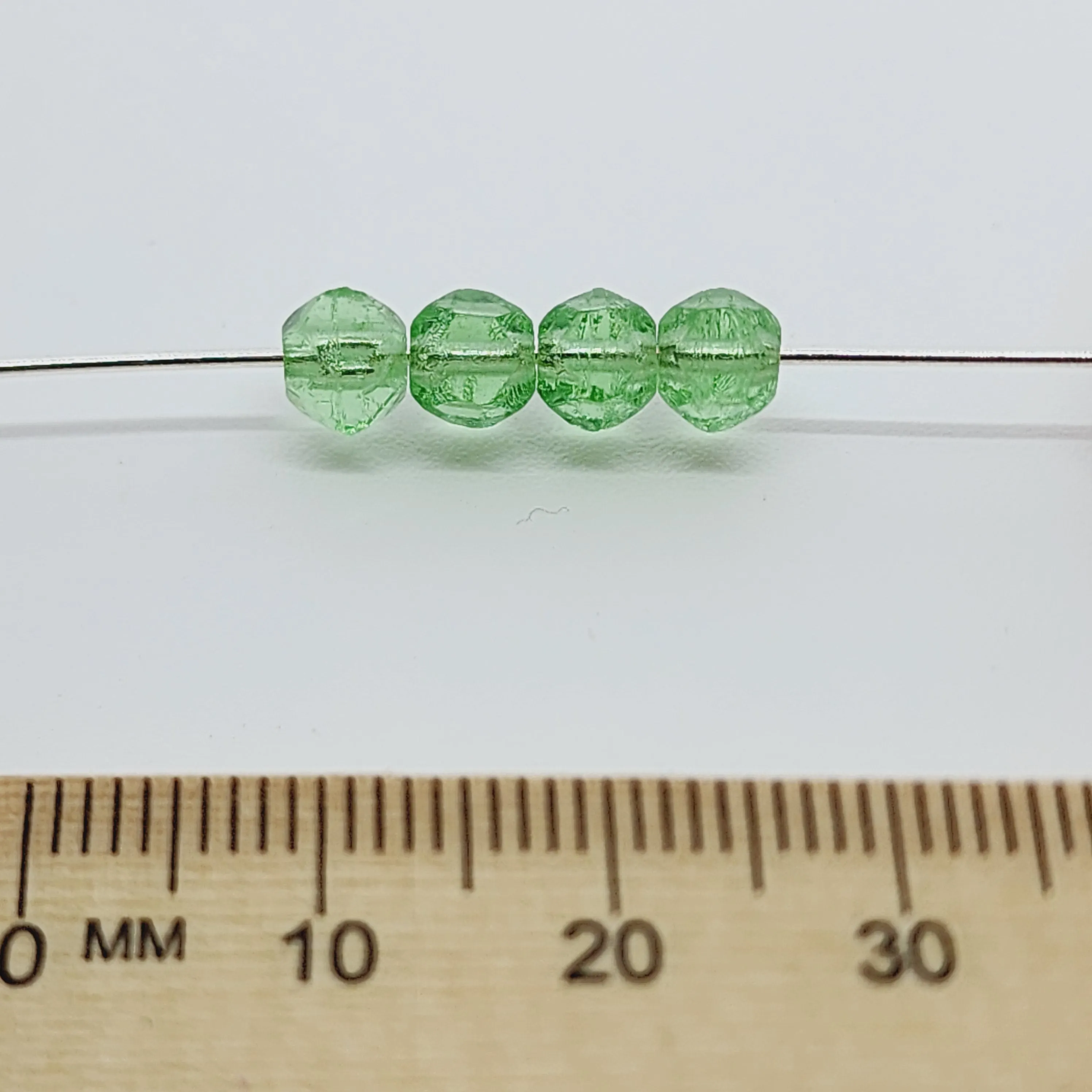 6mm Facet Round Czech Glass Beads (25) - Peridot