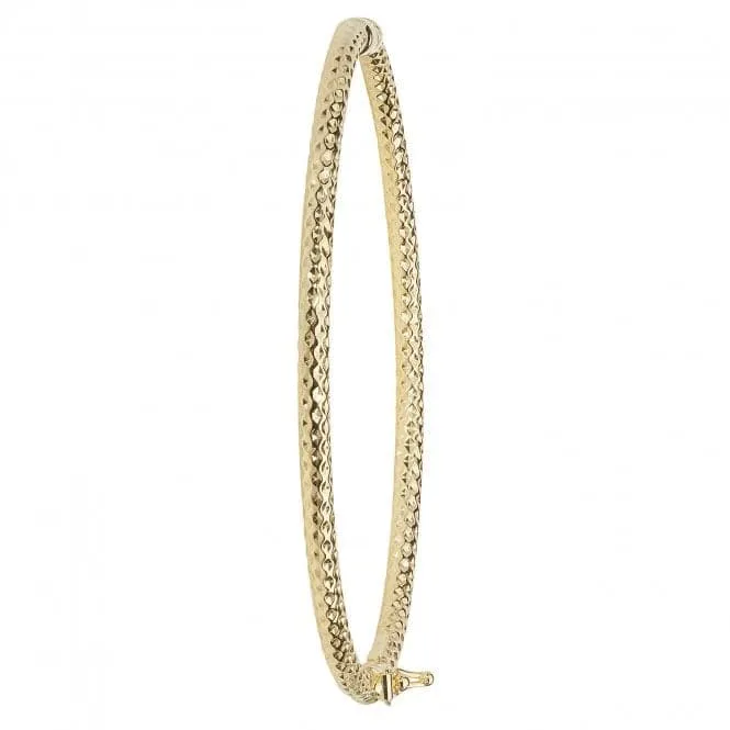 9ct Yellow Gold Ladies Hinged Bangle with Diamonds BN382