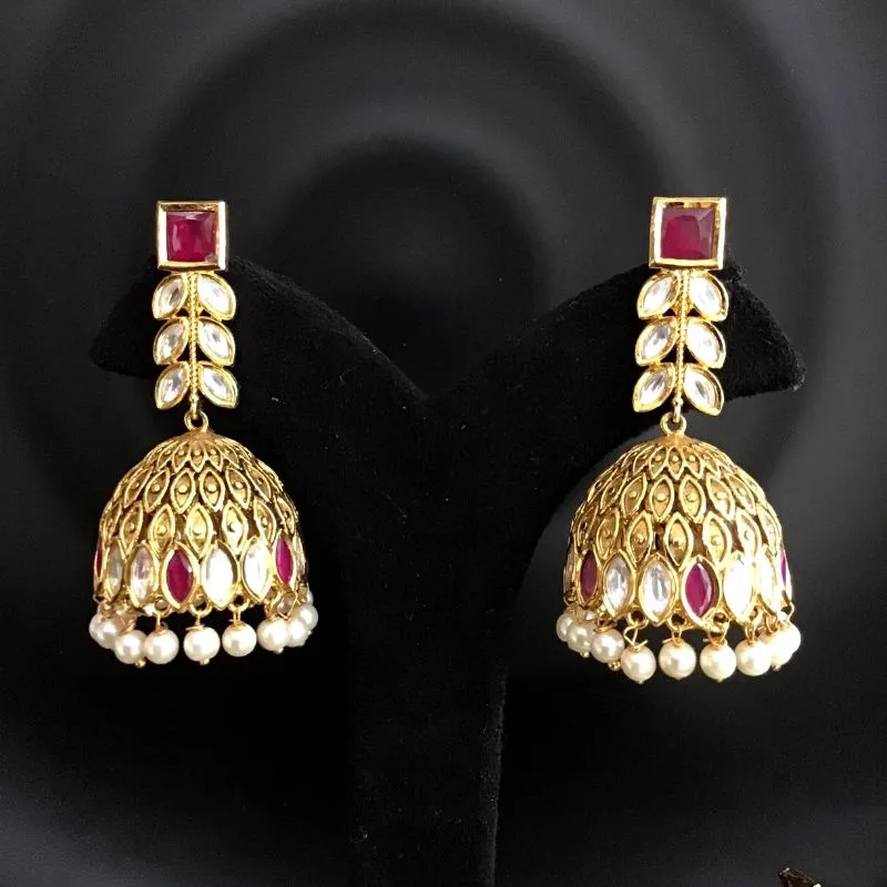 Antique Gold Finish Designer Bridal Kundan Choker Set 6494-1225