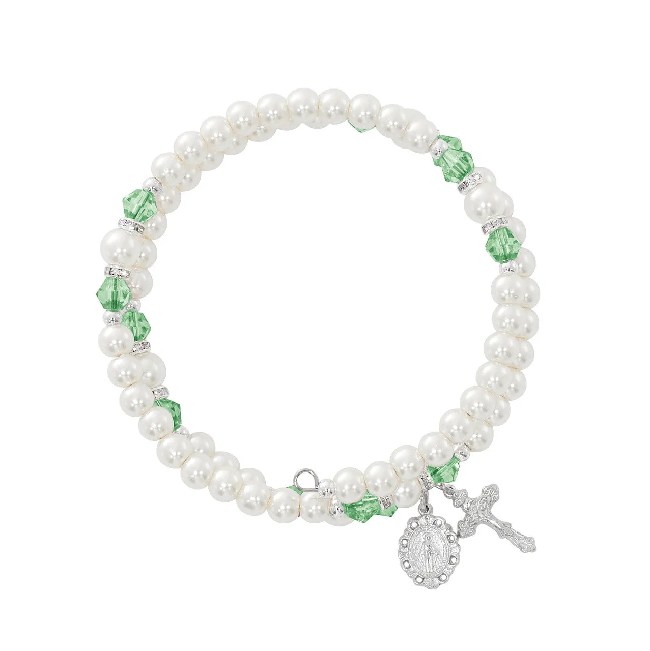 August Peridot Crystal and Pearl Beads, Boxed