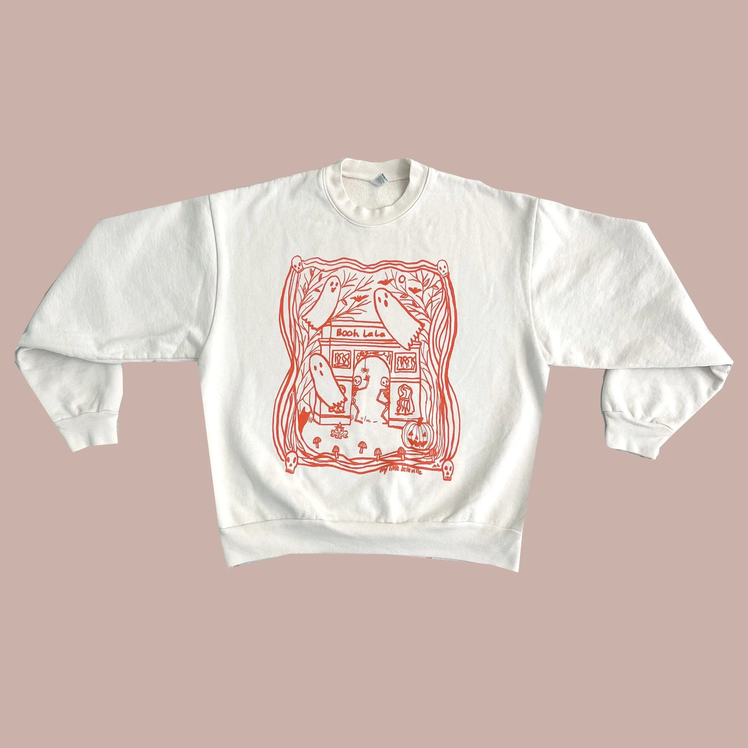 Booh La La Sweatshirt | Lavender Screen-printed | 100% cotton