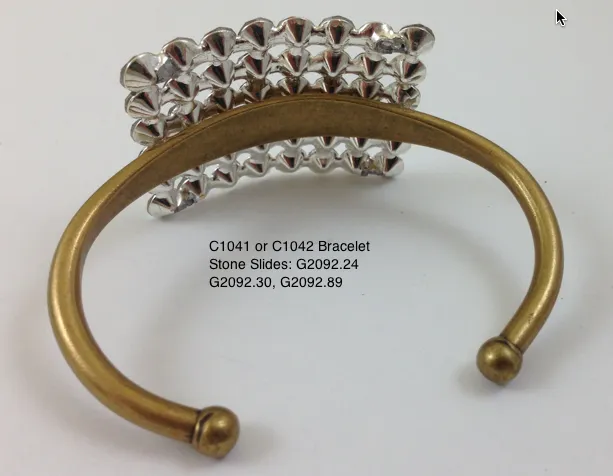 Bracelet Slide Crystals, Peridot Crystal AB