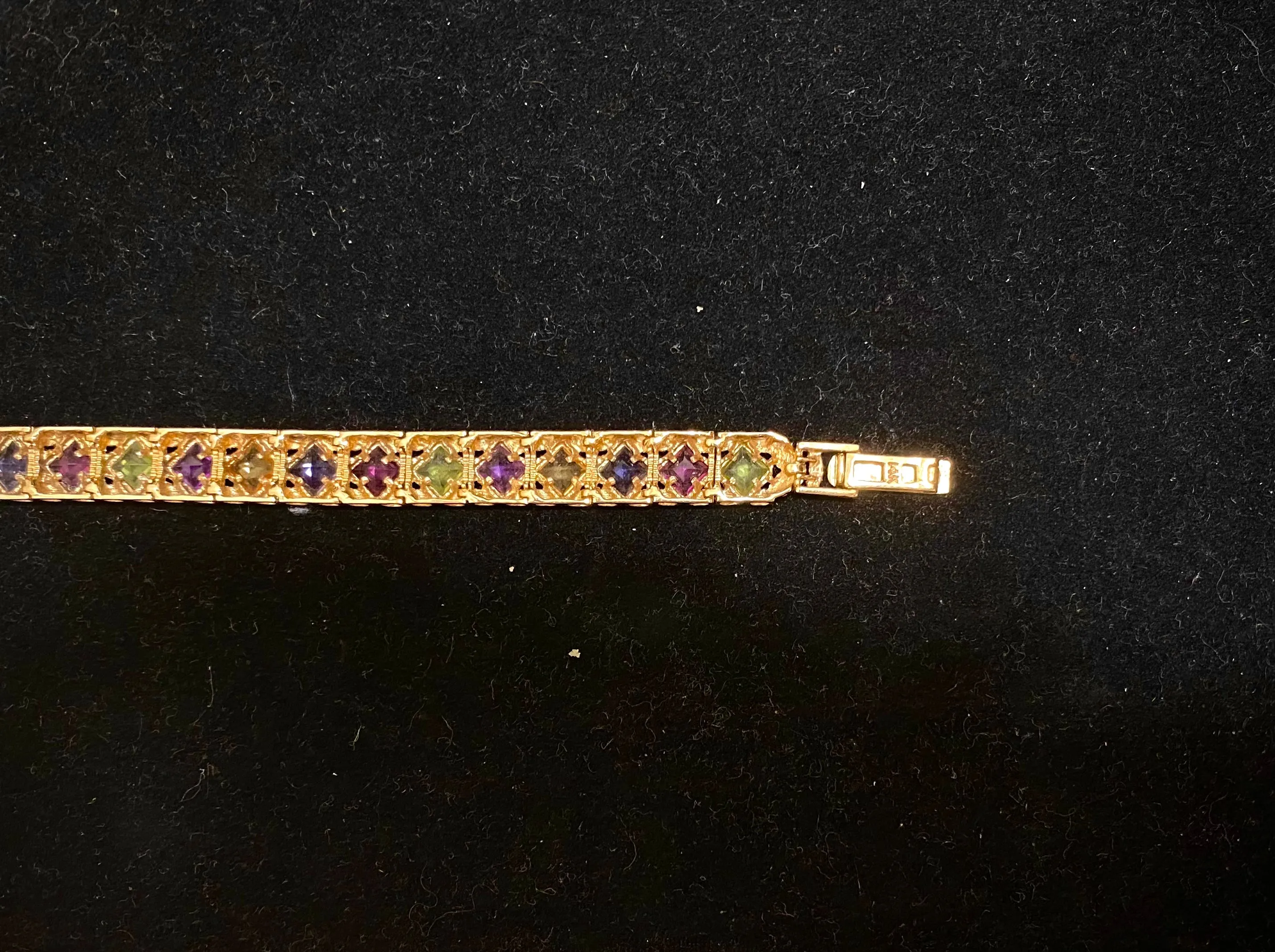 BRACELET Unique Solid Yellow Gold w/ 27 Multi Colored Stones - $10K APR w/ CoA!!