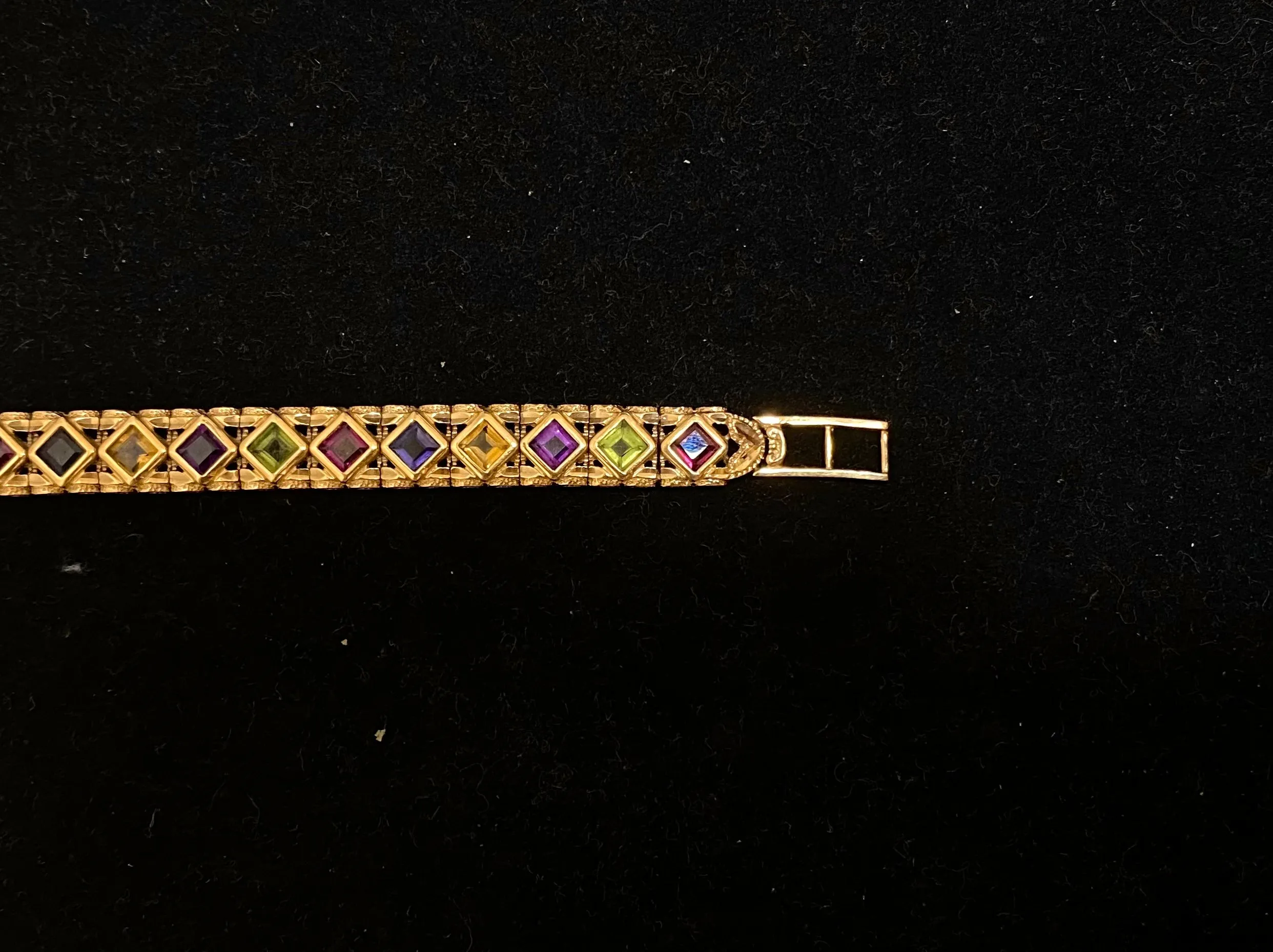 BRACELET Unique Solid Yellow Gold w/ 27 Multi Colored Stones - $10K APR w/ CoA!!