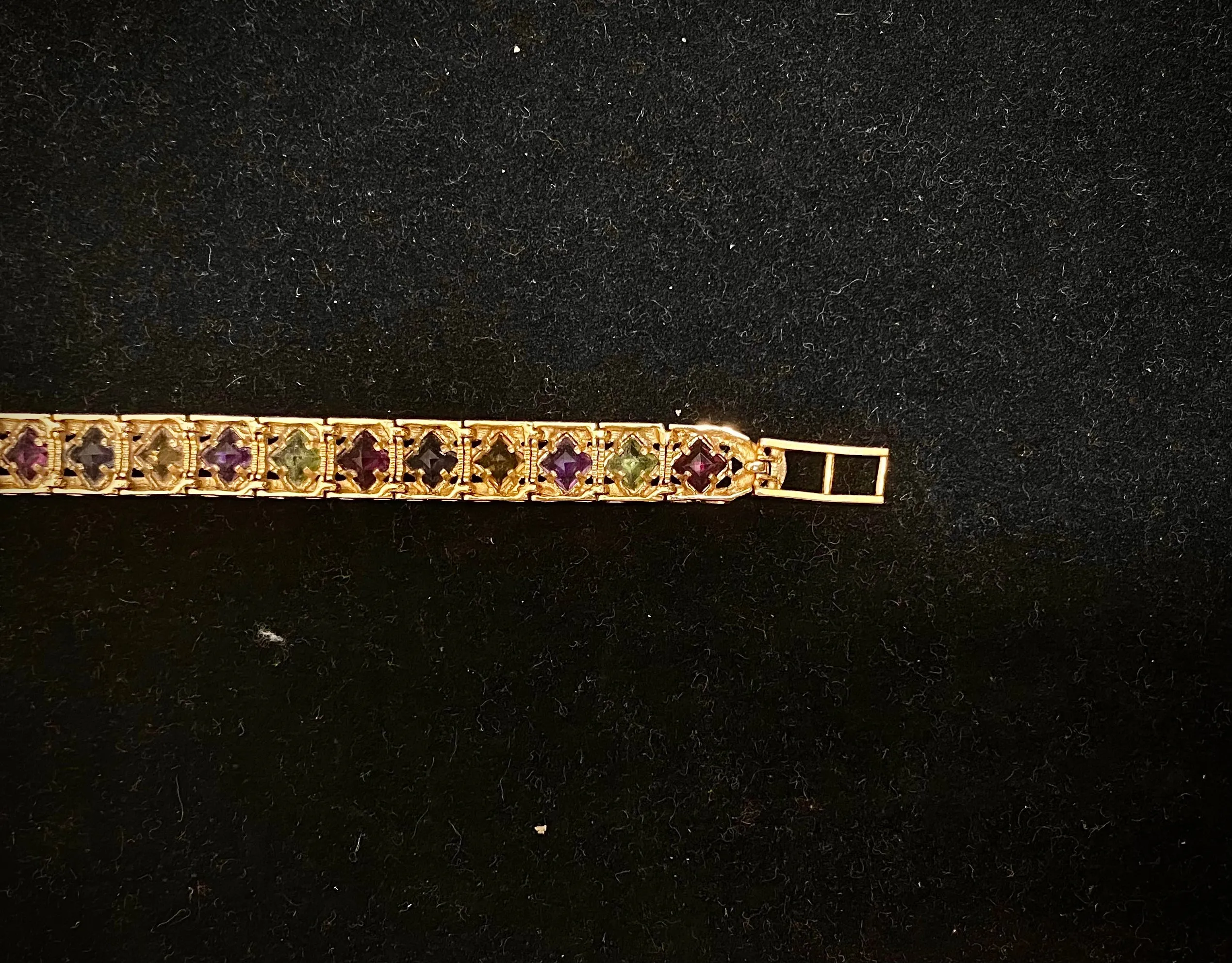 BRACELET Unique Solid Yellow Gold w/ 27 Multi Colored Stones - $10K APR w/ CoA!!
