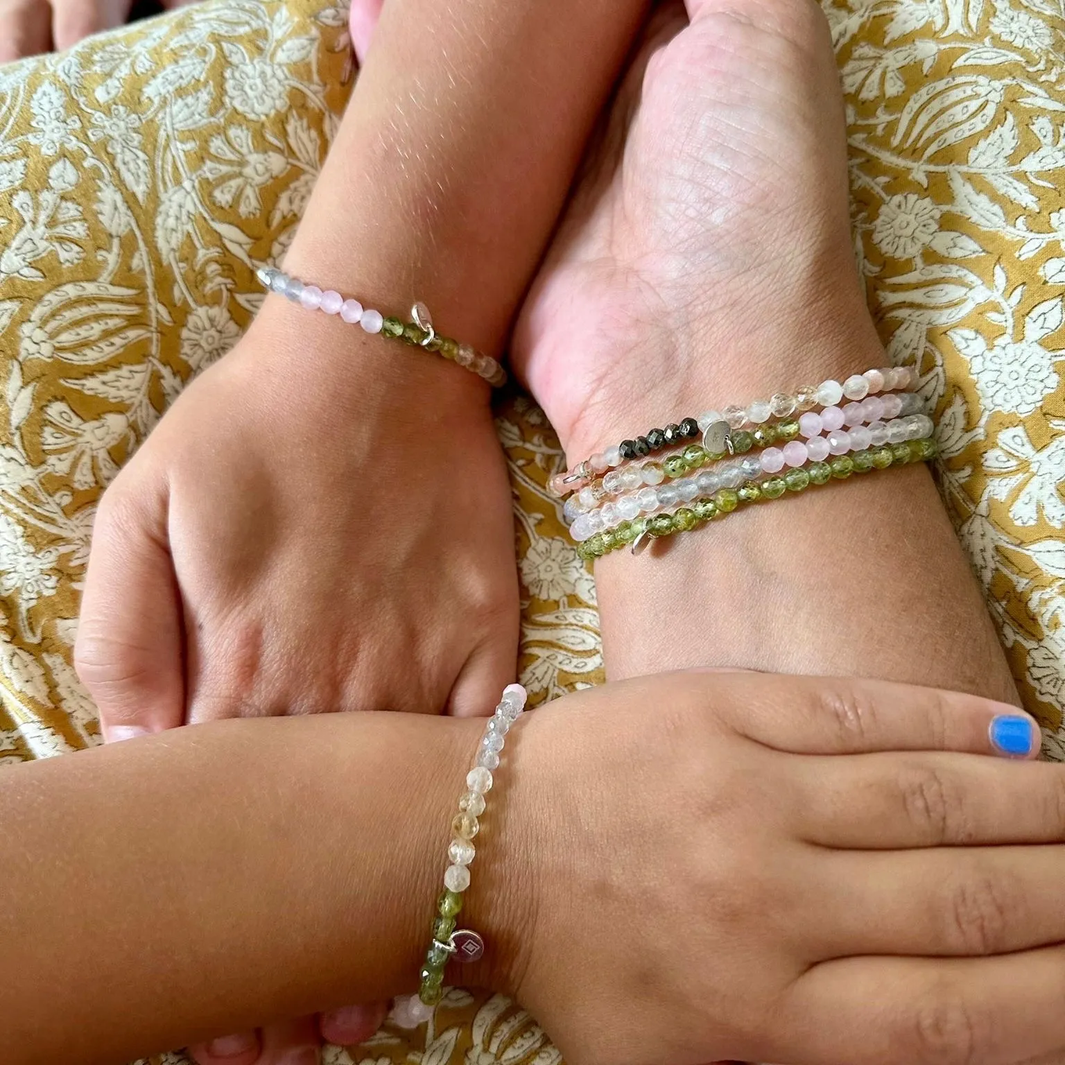 Children's Celebrate Friendship Bracelet, Golden Hues - 4mm Faceted