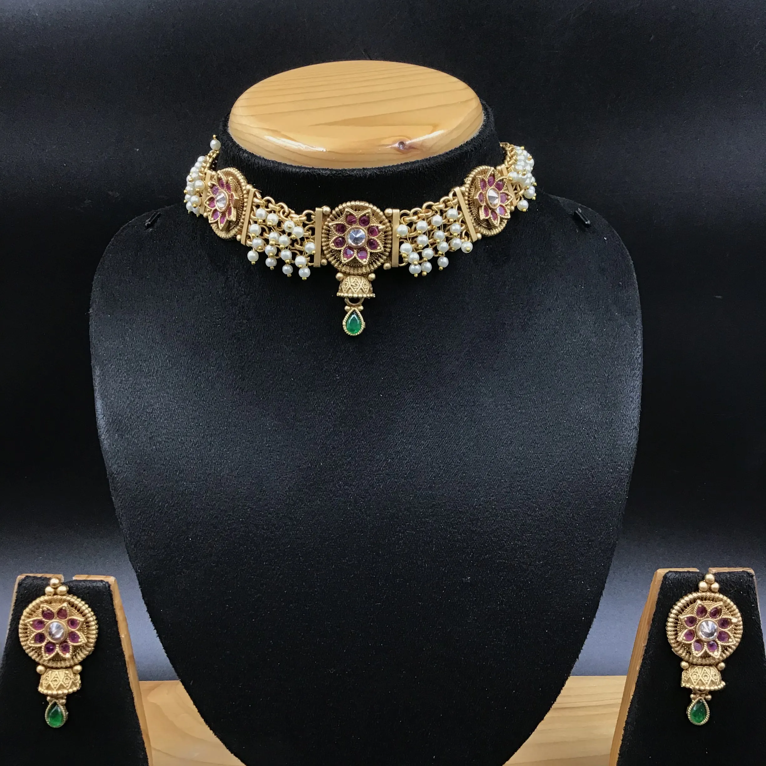 Choker Polki Necklace Set 4882-21