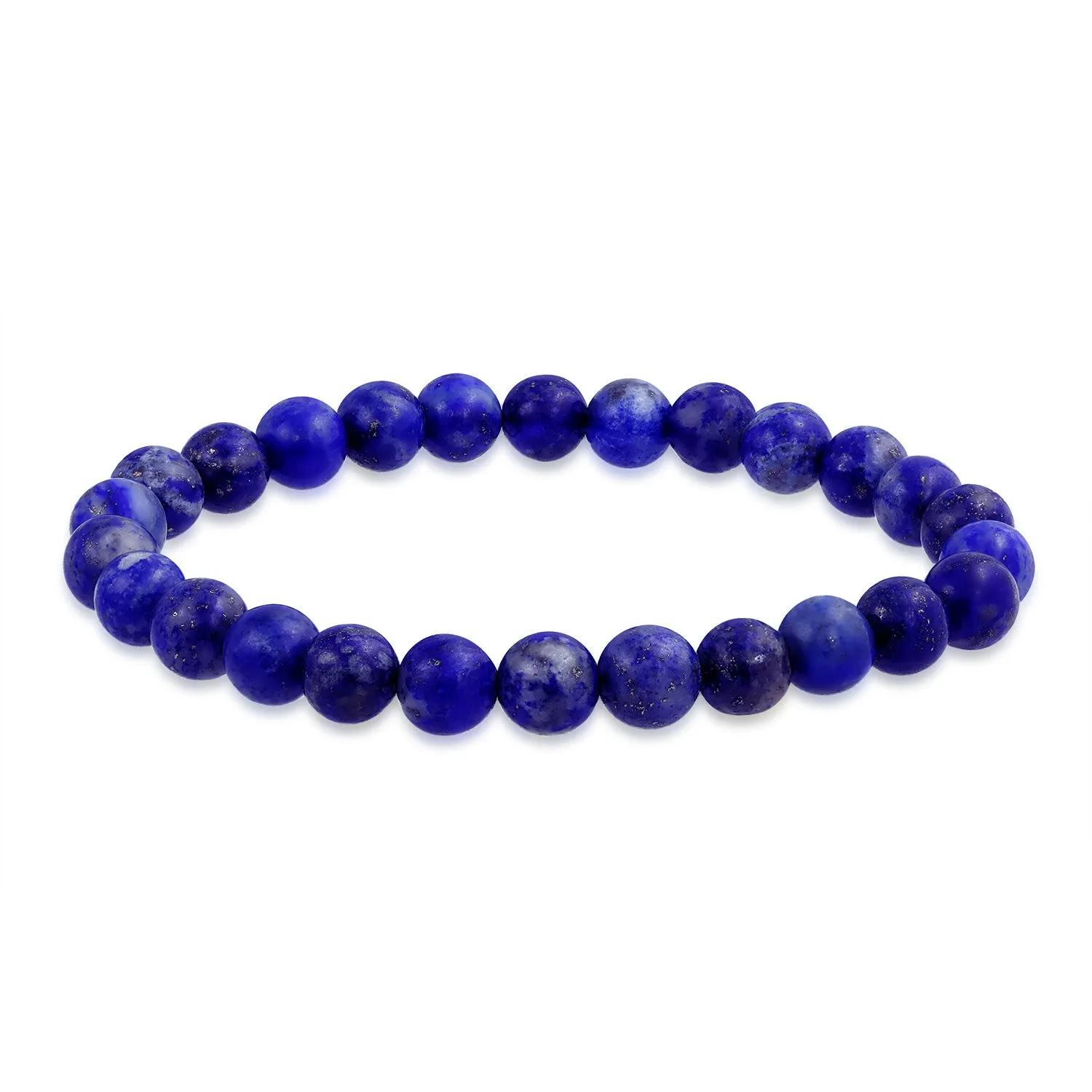 Classic Simulated Blue Lapis Lazuli 7MM Beads Strand Necklace & Bracelet Set
