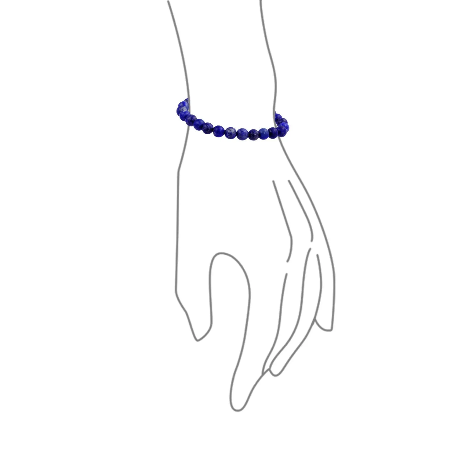 Classic Simulated Blue Lapis Lazuli 7MM Beads Strand Necklace & Bracelet Set