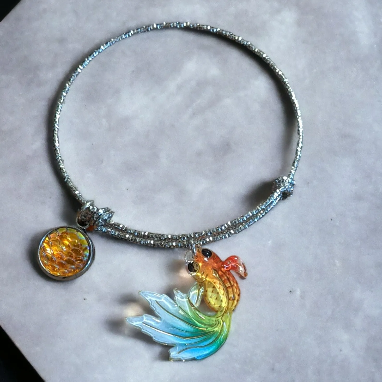 Colorful Koi Fish Bangle Bracelet