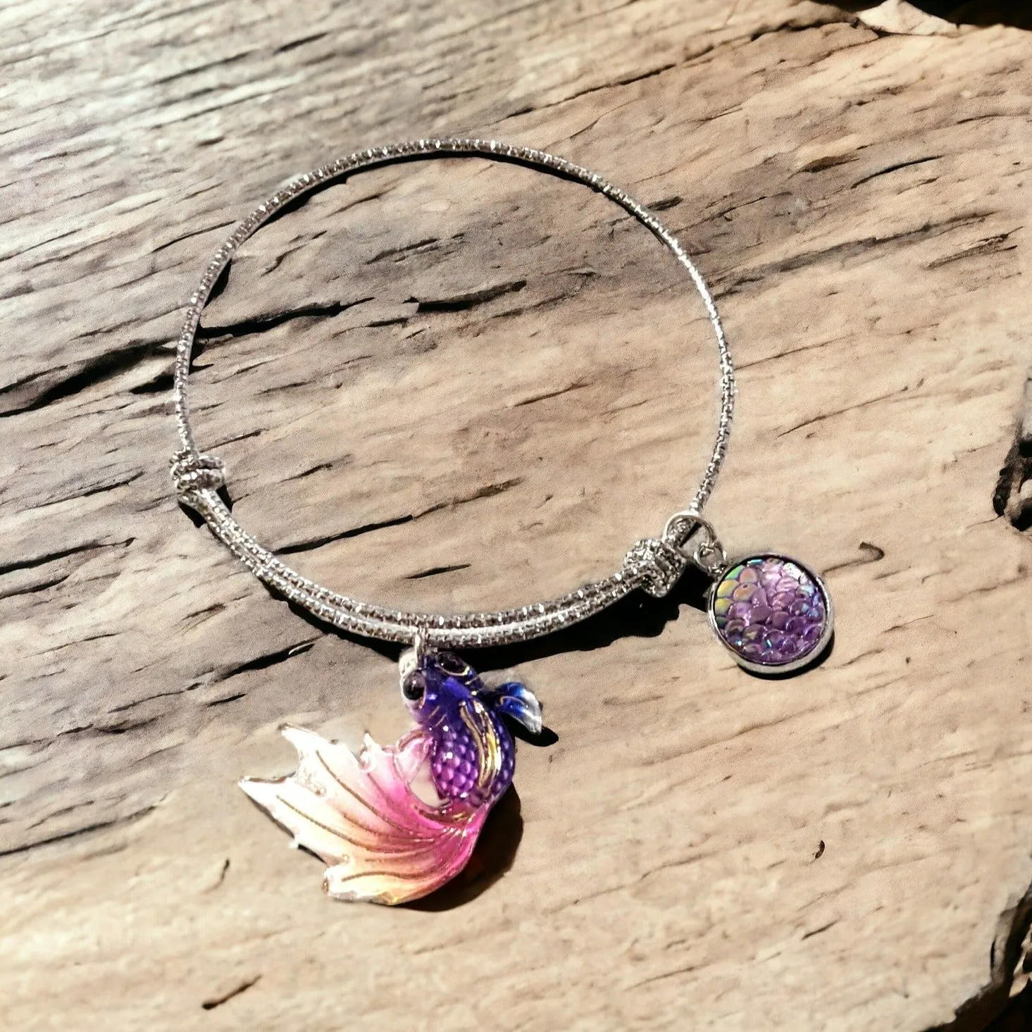 Colorful Koi Fish Bangle Bracelet