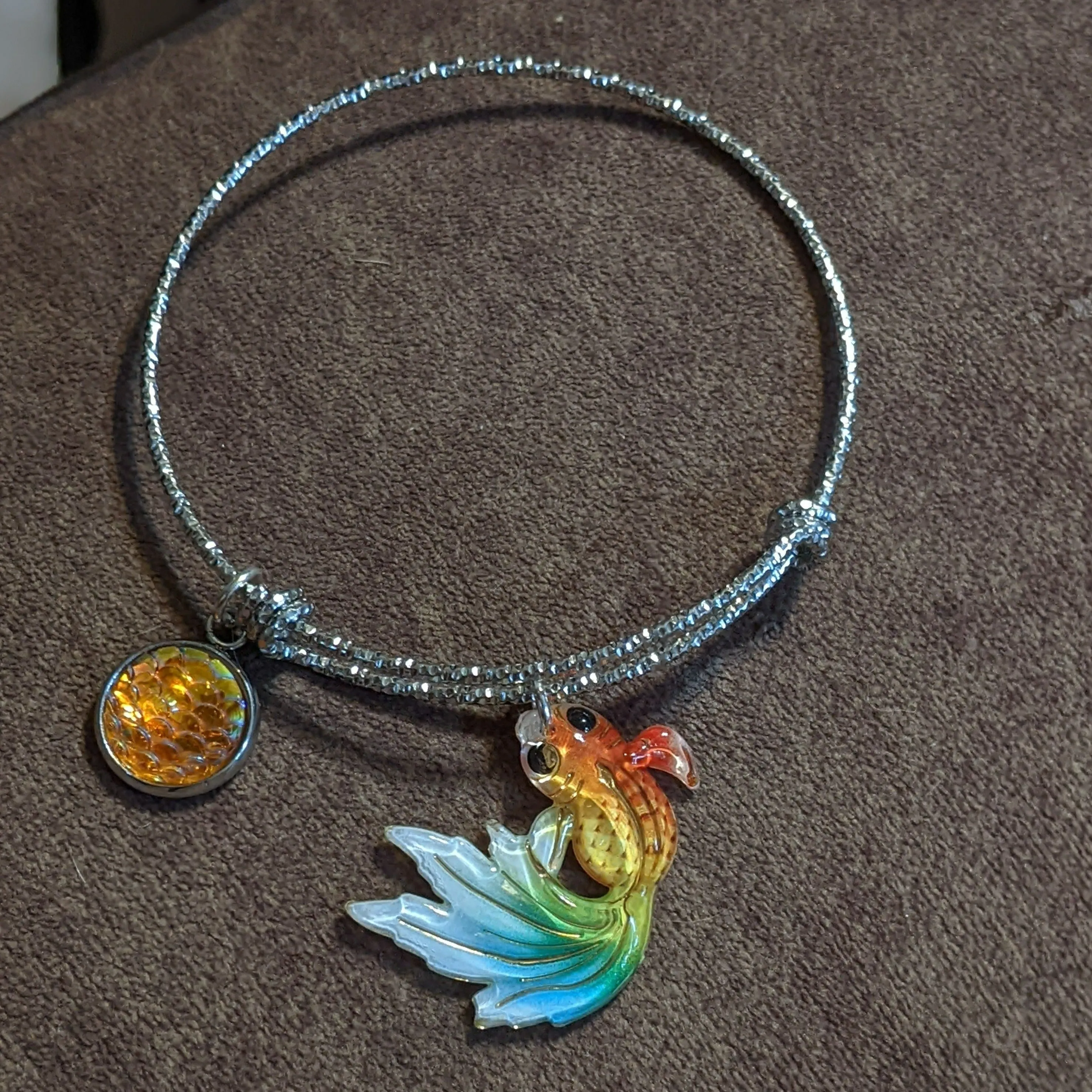 Colorful Koi Fish Bangle Bracelet
