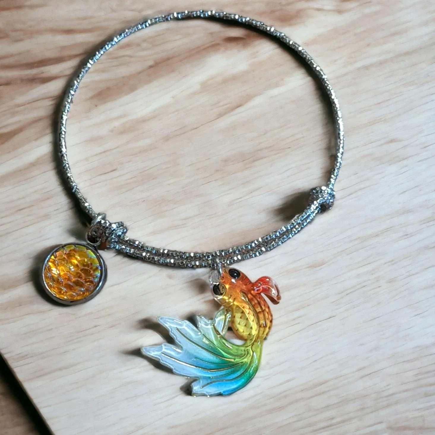 Colorful Koi Fish Bangle Bracelet