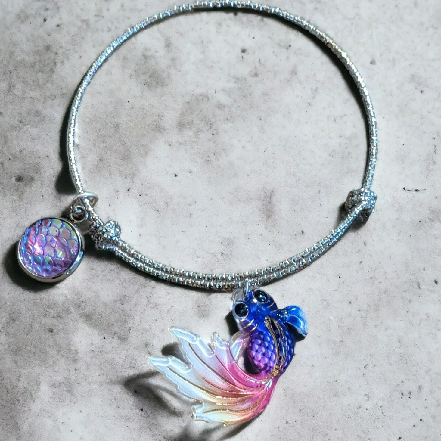Colorful Koi Fish Bangle Bracelet