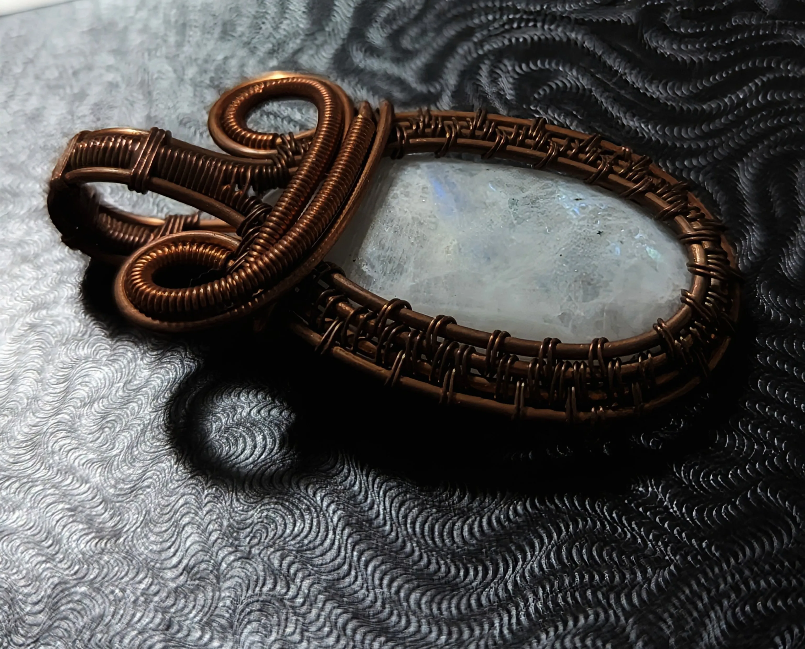 Copper Wrapped, Moonstone, Pendant