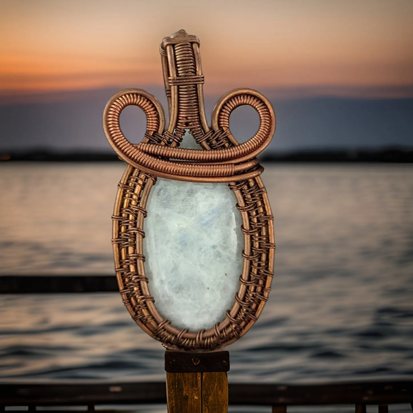 Copper Wrapped, Moonstone, Pendant