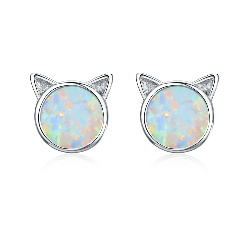 Dazzling Mystical Unicorn Moonstone Stud Earrings
