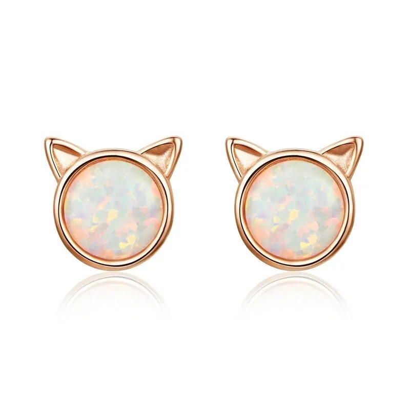 Dazzling Mystical Unicorn Moonstone Stud Earrings