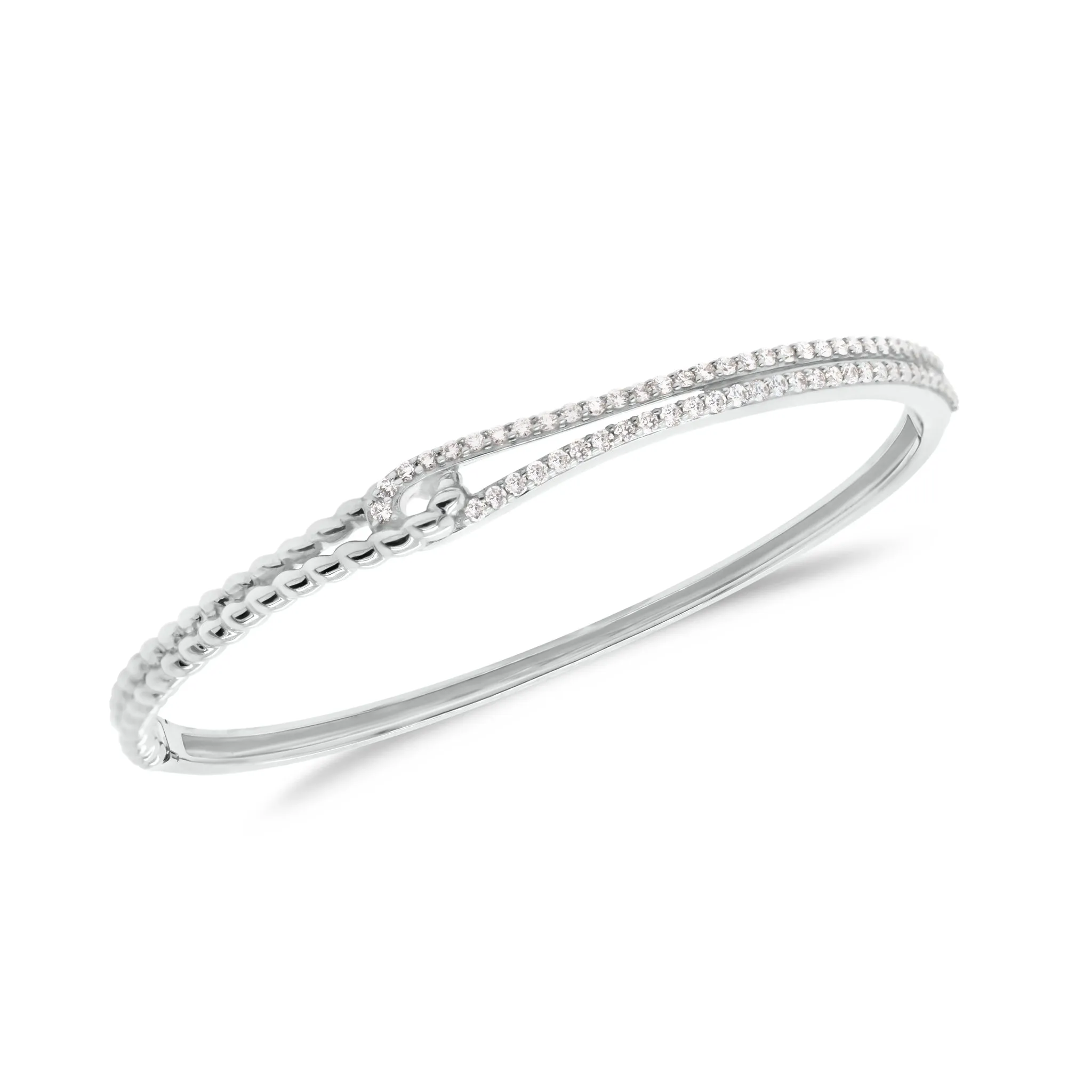 Diamond Linked Rope Bangle Bracelet
