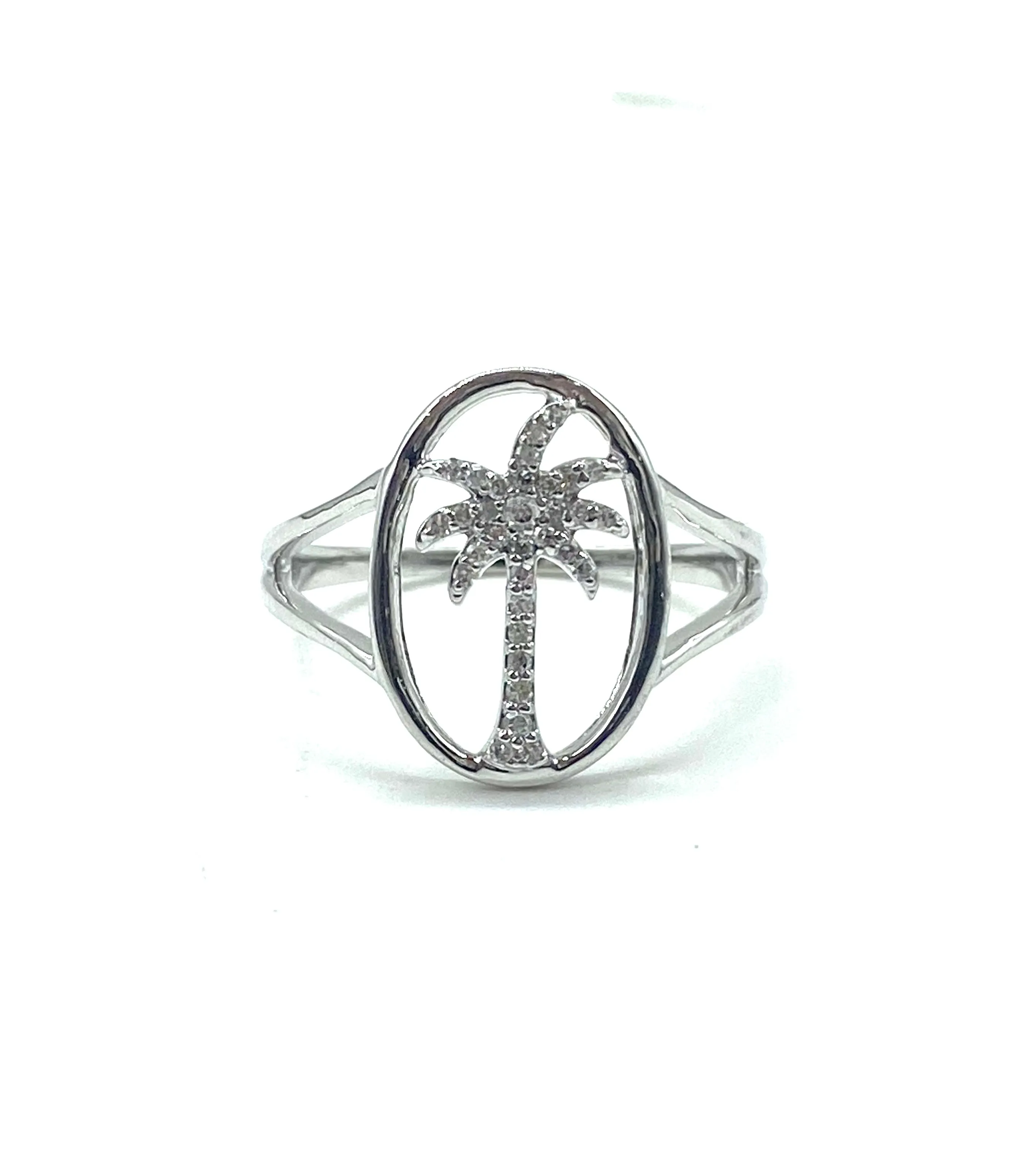 Diamond Palm Tree Ring