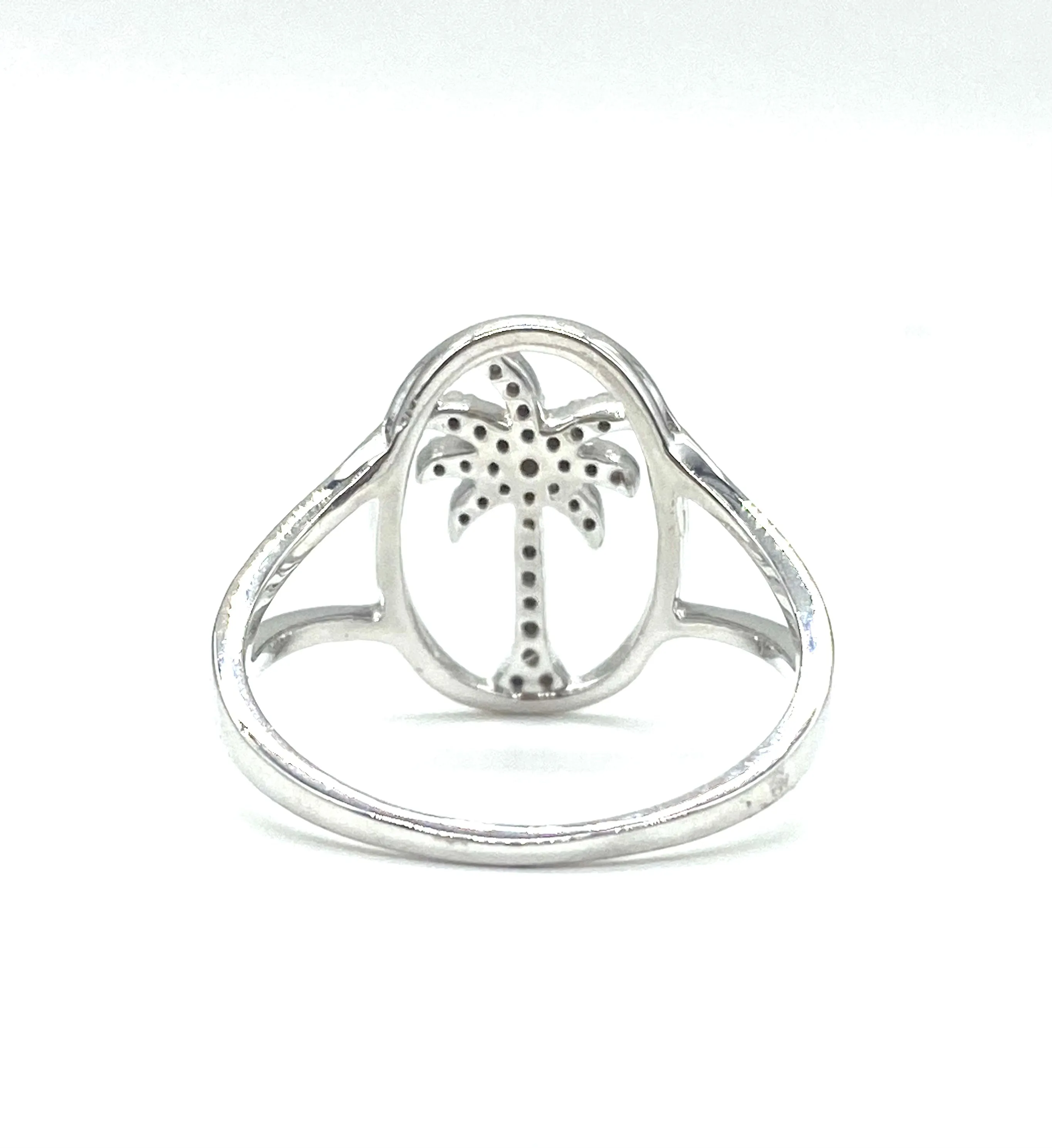 Diamond Palm Tree Ring