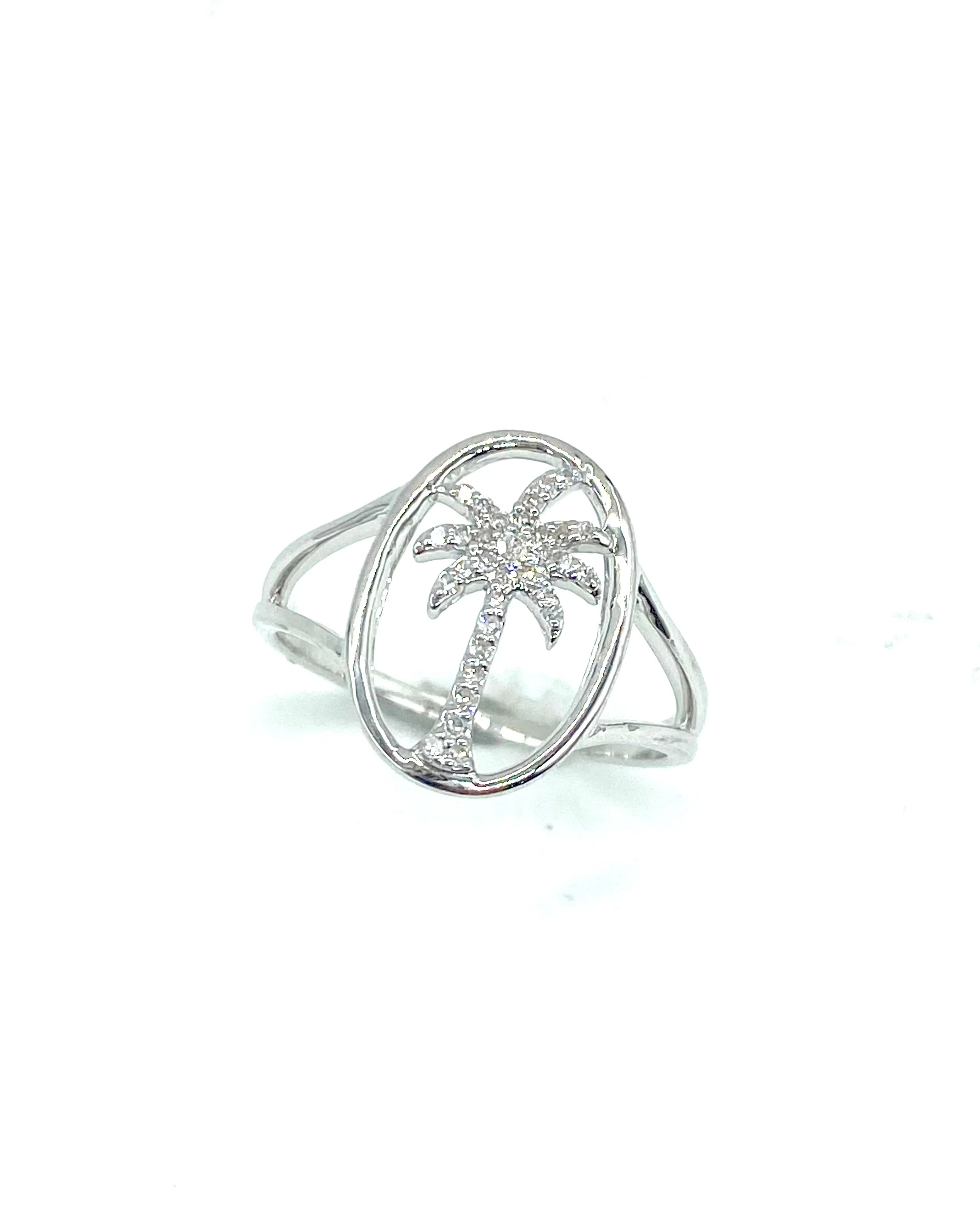 Diamond Palm Tree Ring