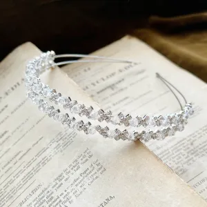 Dione, Silver Crystal Tiara Headband