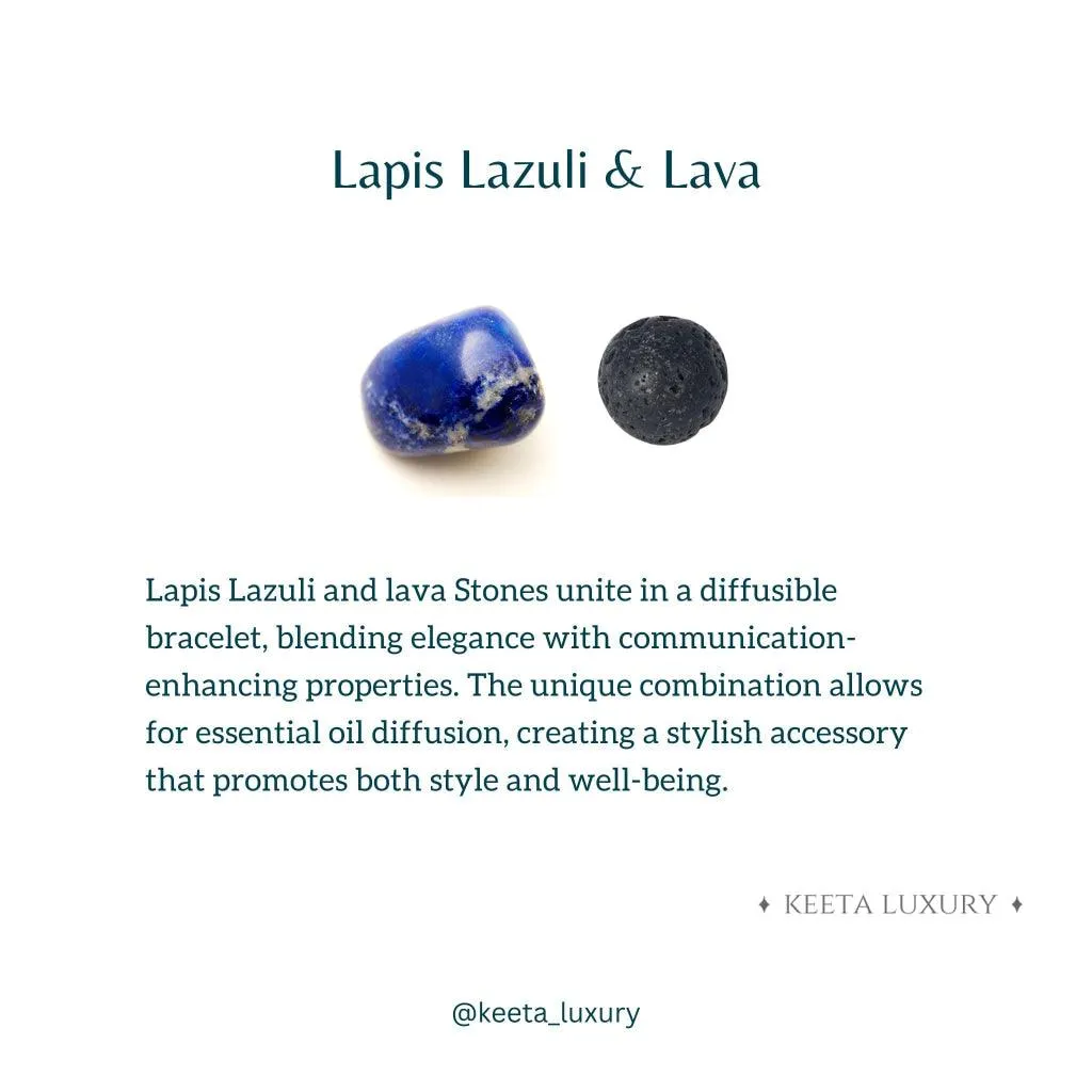 Dual Elemental - Lapis Lazuli & Lava Bead Bracelet