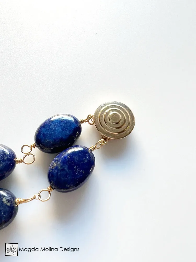 Elegant Lapis Lazuli Bracelet on Gold Filled