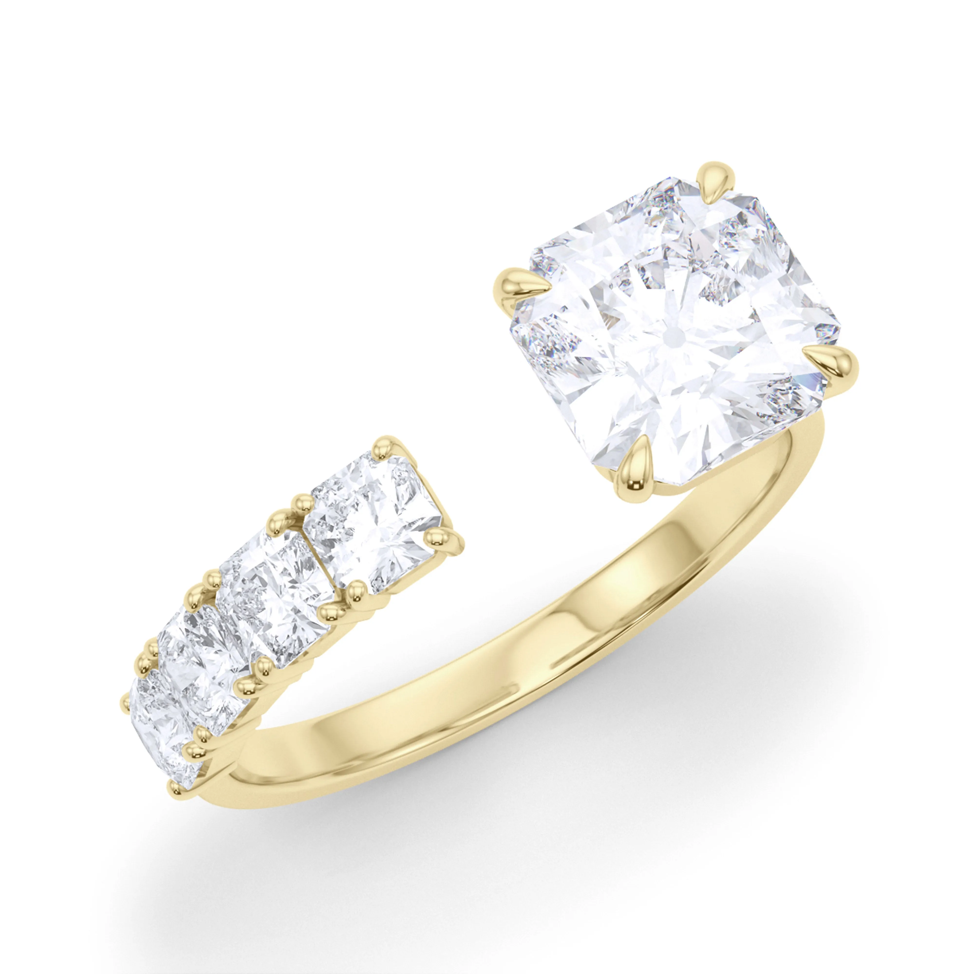 Floating Princess Cut Diamond Ring