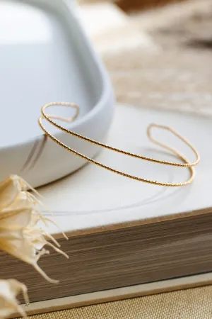 Gold Textured Double Stacked Bracelet