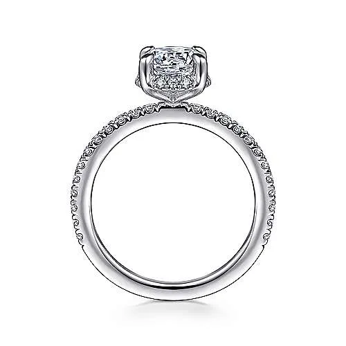Hart - 14K White Gold Hidden Halo Round Diamond Engagement Ring