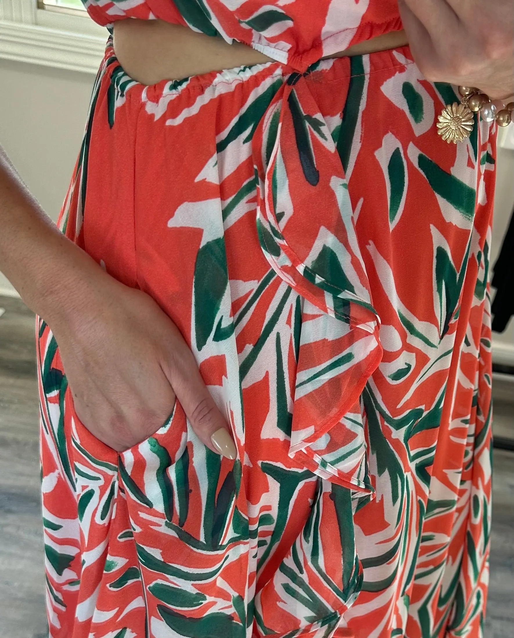 Humming Along Cutout Dress in Coral