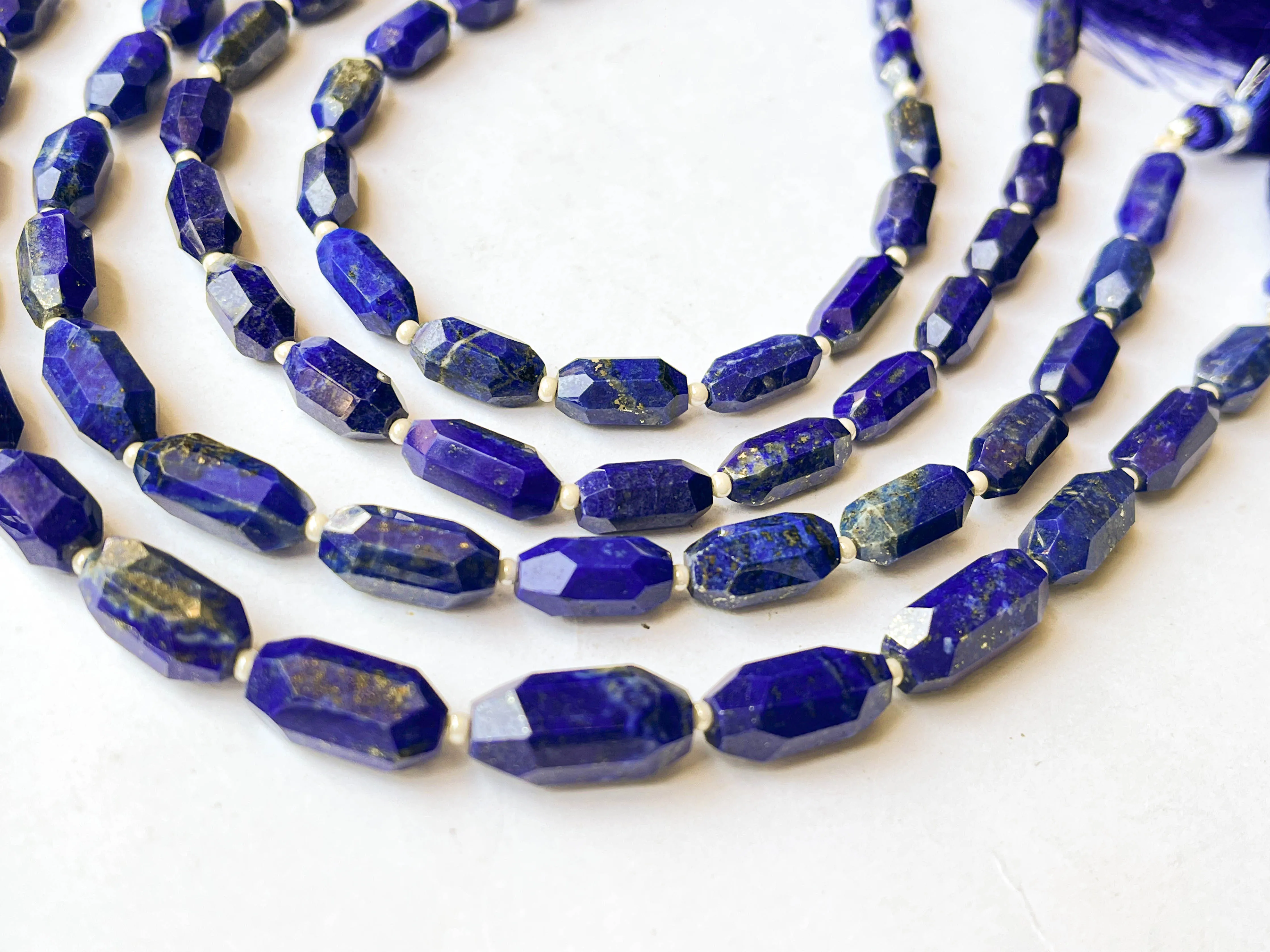 Lapis Lazuli Beads Uneven Faceted Tumble Shape
