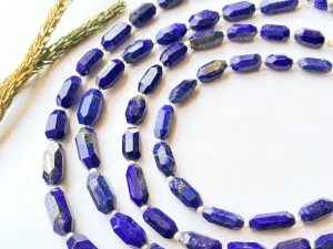Lapis Lazuli Beads Uneven Faceted Tumble Shape