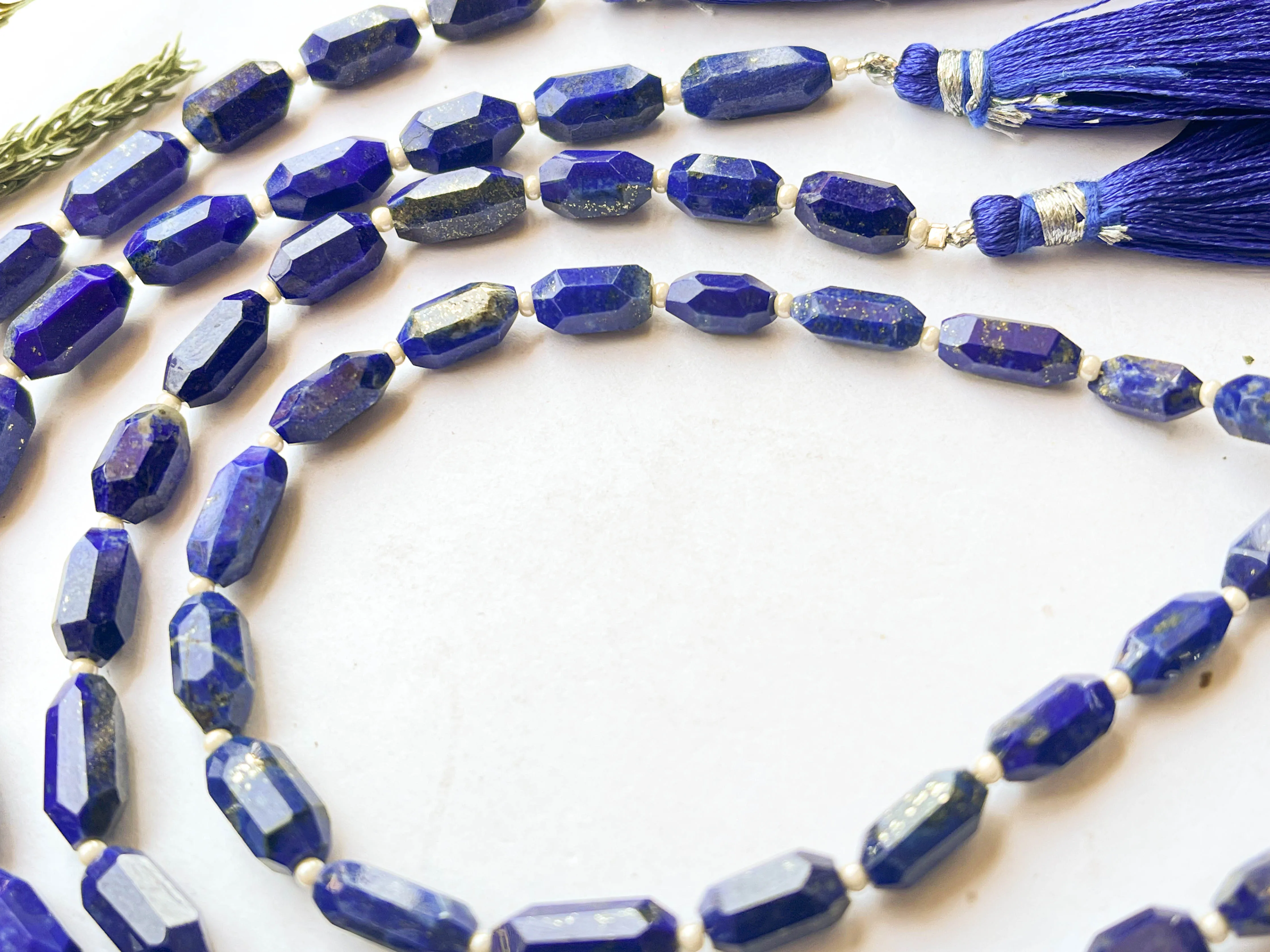Lapis Lazuli Beads Uneven Faceted Tumble Shape