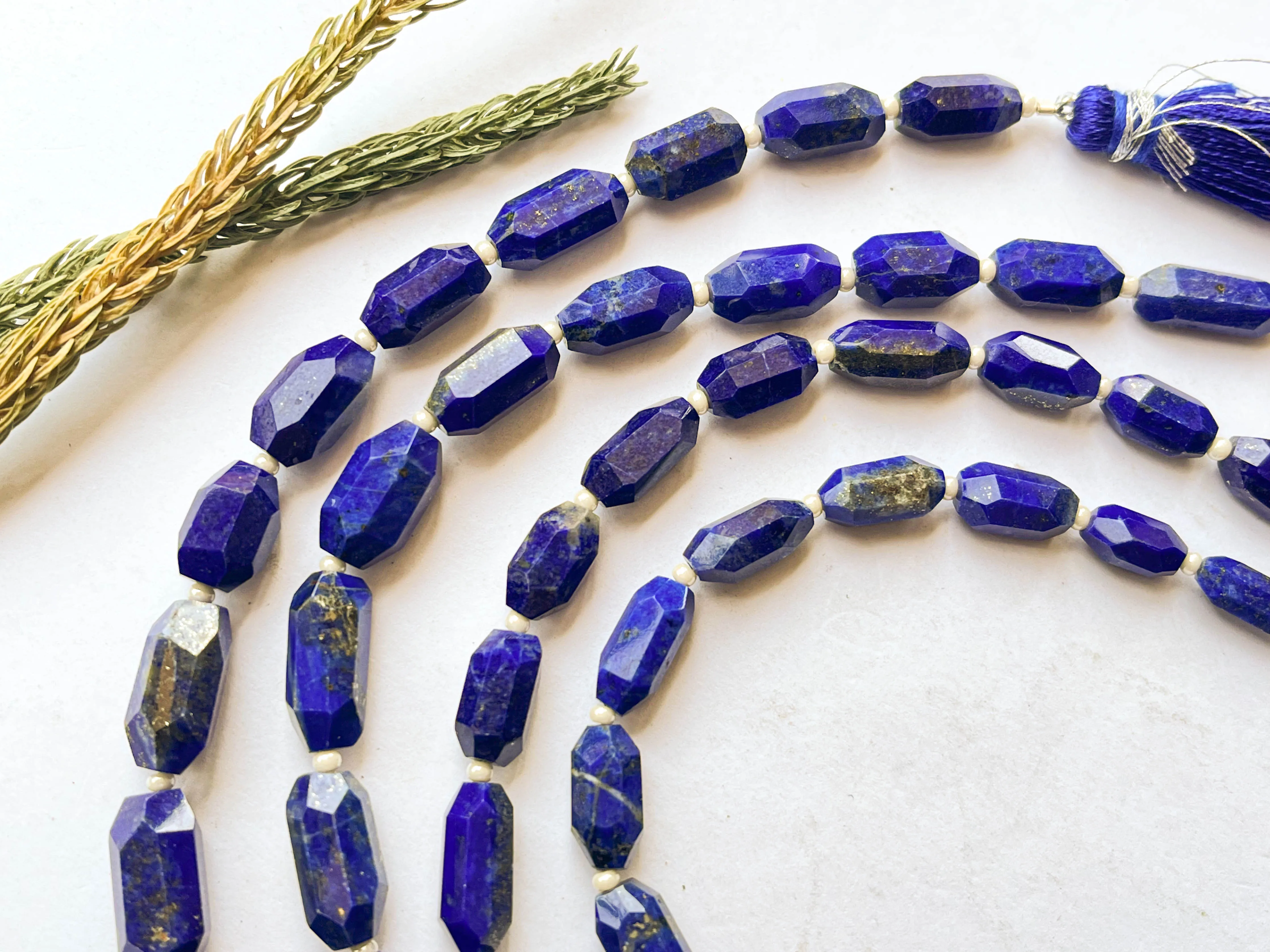 Lapis Lazuli Beads Uneven Faceted Tumble Shape