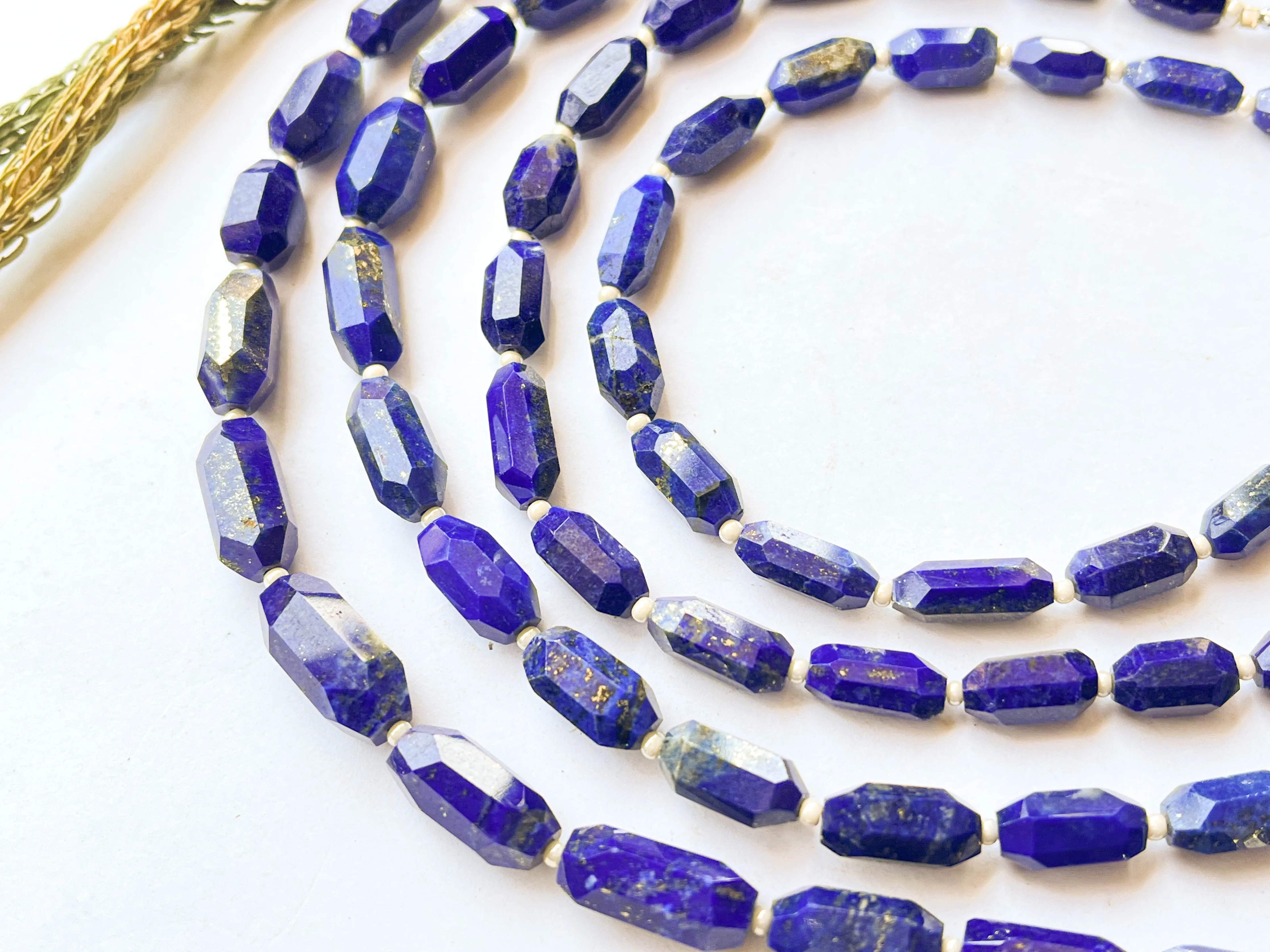 Lapis Lazuli Beads Uneven Faceted Tumble Shape