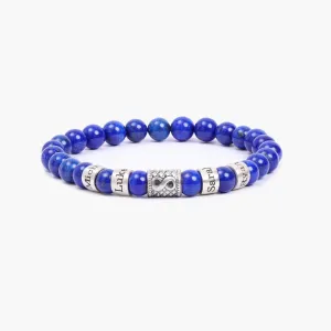 Lapis Lazuli Bracelet with Custom Names and Infinity