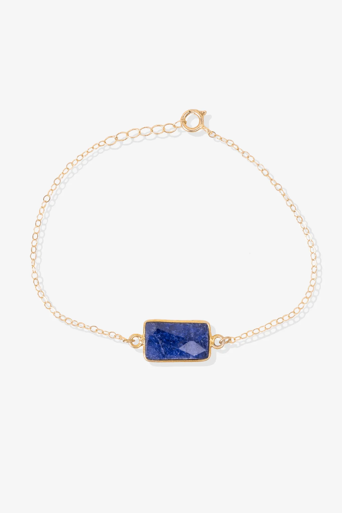 Lapis Lazuli Crystal Bracelet 14k REAL Gold