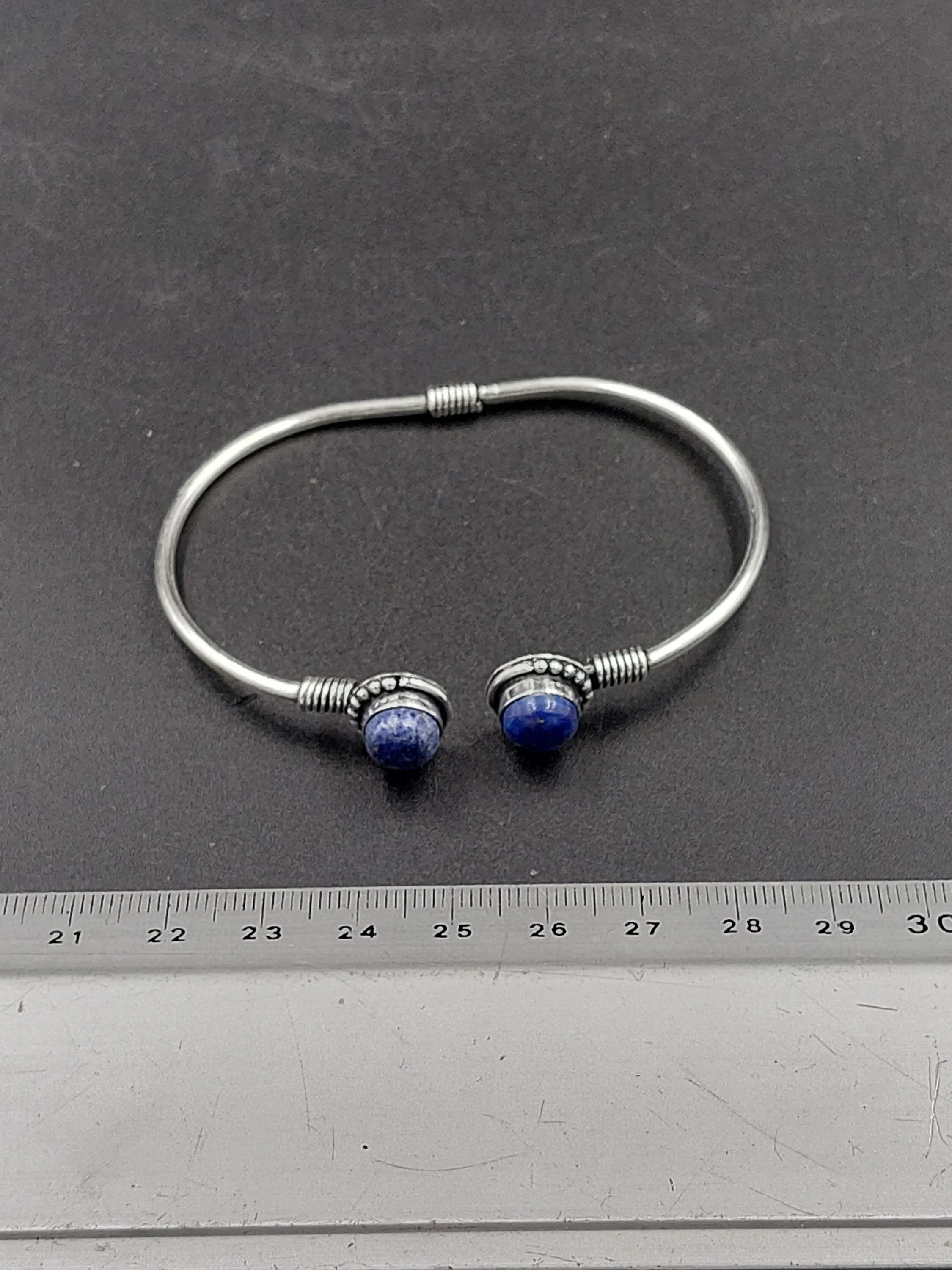 Lapis Lazuli Crystal Bracelet Silver Plated
