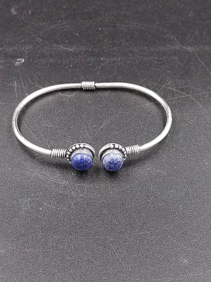 Lapis Lazuli Crystal Bracelet Silver Plated