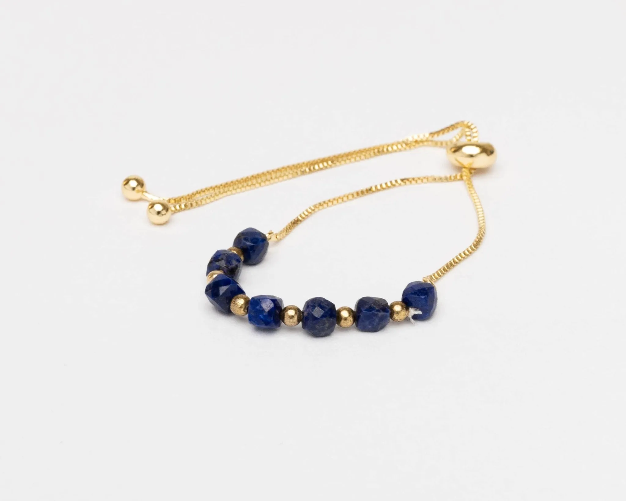 Lapis Lazuli Faceted With Golden Chain